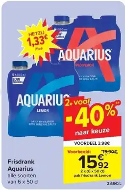 Carrefour Frisdrank Aquarius aanbieding