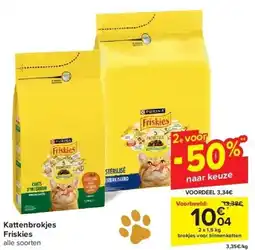 Carrefour Kattenbrokjes Friskies aanbieding