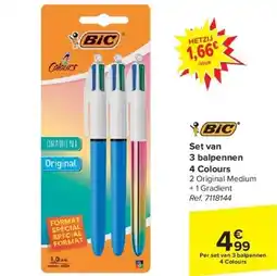 Carrefour Set van 3 balpennen 4 Colours aanbieding