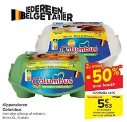 Carrefour Kippeneieren Columbus aanbieding