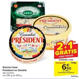 Carrefour Gamma kaas Président en Société aanbieding