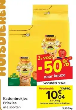 Carrefour Kattenbrokjes Friskies aanbieding