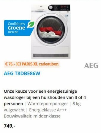 Coolblue AEG T8DBE86W aanbieding