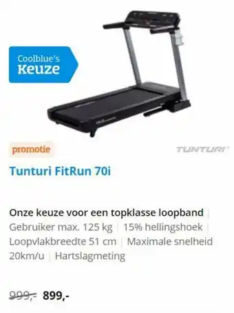 Coolblue Tunturi FitRun 70i aanbieding