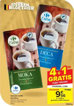Carrefour Market Gemalen koffie 5 x 250g aanbieding