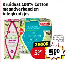 Kruidvat Kruidvat 100% Cotton maandverband en inlegkruisjes aanbieding