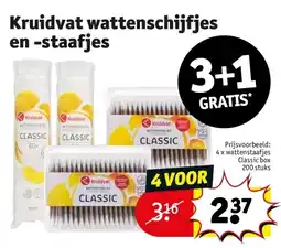 Kruidvat Kruidvat wattenschijfjes en -staafjes aanbieding
