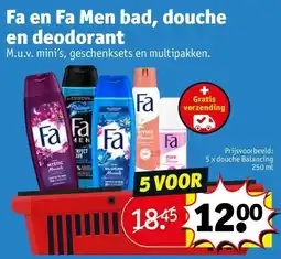 Kruidvat Fa en Fa Men bad, douche en deodorant aanbieding
