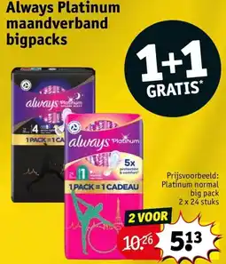 Kruidvat Always Platinum maandverband bigpacks aanbieding