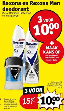 Kruidvat Rexona en Rexona Men deodorant aanbieding