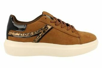 Berca Shoes Sprox Sneaker Laag Dames Vegan Trend Dierenprint - Cognac aanbieding
