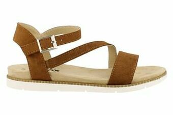 Berca Shoes Sprox Sandaal Plat Dames - Cognac aanbieding