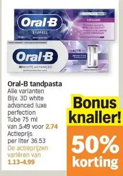 Albert Heijn Oral-B tandpasta aanbieding