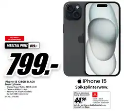 MediaMarkt iPhone 15 128GB BLACK Smartphone aanbieding