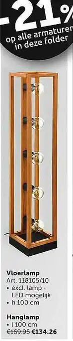 Zelfbouwmarkt Vloerlamp, Hanglamp aanbieding