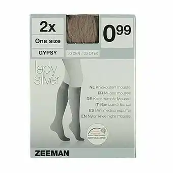 Zeeman Lady Silver - Kniekousen - Stretch - 30 den - 2-Pack aanbieding