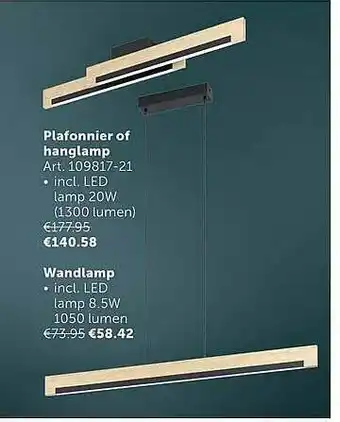 Zelfbouwmarkt Plafonnier Of Hanglamp, Wandlamp aanbieding