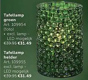 Zelfbouwmarkt Tafellamp Groen, Tafellamp Helder aanbieding