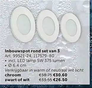 Zelfbouwmarkt Inbouwspot Rond Set Van 3 aanbieding