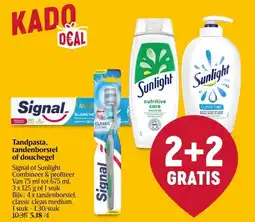 Delhaize Tandpasta, tandenborstel of douchegel aanbieding