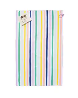 HEMA handdoek microvezel regenboog 175x110 aanbieding