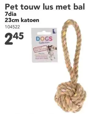 Happyland Pet touw lus met bal aanbieding