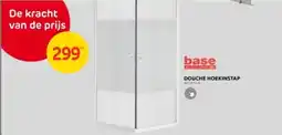 Brico Baseline - Douche Hoekinstap 77-89 x 185CM - Wit Profiel - 4 mm Helder Glas aanbieding