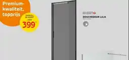 Brico Allibert - Douchedeur Laja 78-91 x 200CM - Zwart Profiel - 6 mm Rookglas aanbieding