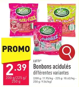 ALDI LUTTI Bonbons acidulés aanbieding