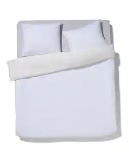 HEMA HEMA Dekbedovertrek Zacht Katoen 200x200/220 Structuur Stip (wit) aanbieding
