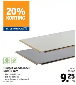 GAMMA Budget wandpaneel MDF 6 mm aanbieding