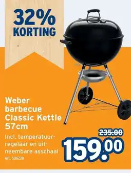 GAMMA Weber barbecue Classic Kettle 57cm aanbieding