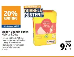 GAMMA Weber Beamix beton NoMix 20 kg aanbieding
