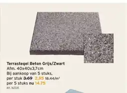 GAMMA Terrastegel Beton Grijs/Zwart aanbieding