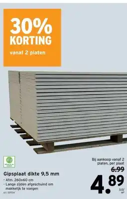 GAMMA Gipsplaat dikte 9,5 mm aanbieding