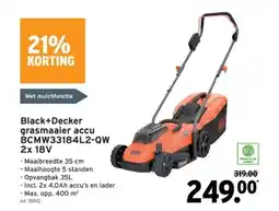 GAMMA Black+Decker grasmaaier accu BCMW33184L2-QW 2x 18V aanbieding
