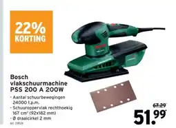 GAMMA Bosch vlakschuurmachine PSS 200 A 200W aanbieding