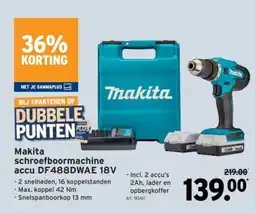 GAMMA Makita schroefboormachine accu DF488DWAE 18V aanbieding
