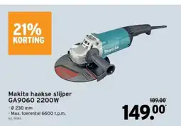 GAMMA Makita haakse slijper GA9060 2200W aanbieding
