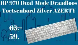 Coolblue HP 970 Dual-Mode Draadloos Toetsenbord Zilver AZERTY aanbieding