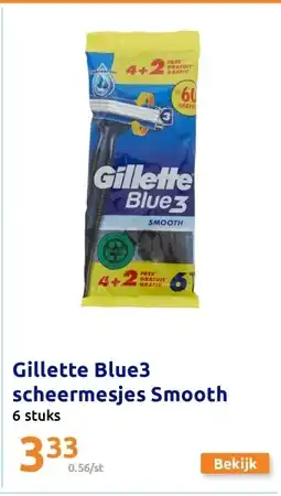 Action Gillette Blue3 scheermesjes Smooth aanbieding