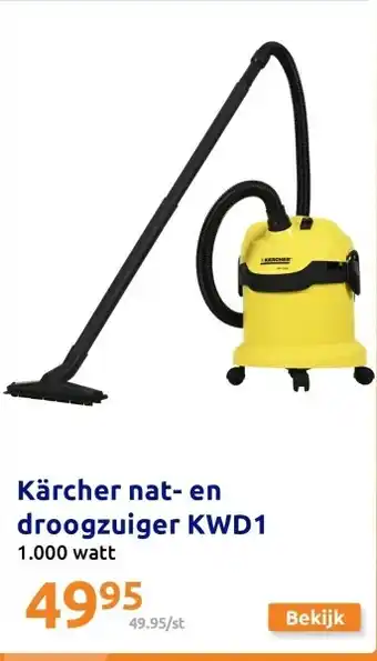 Action Kärcher nat- en droogzuiger KWD1 aanbieding