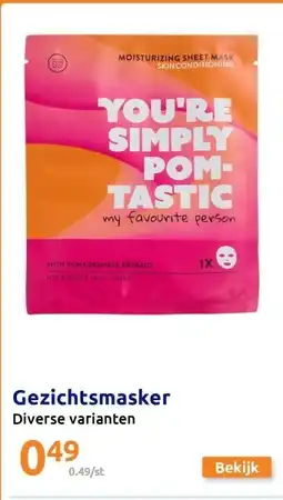 Action Gezichtsmasker aanbieding