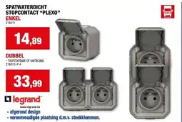 Hubo SPATWATERDICHT STOPCONTACT “PLEXO” ENKEL aanbieding