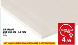 Hubo GIPSPLAAT 260 x 60 cm - 9,5 mm aanbieding
