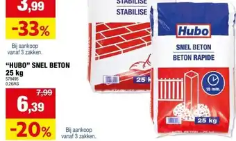 Hubo “HUBO” SNEL BETON 25 kg aanbieding