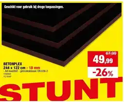Hubo BETONPLEX 244 x 122 cm - 18 mm aanbieding