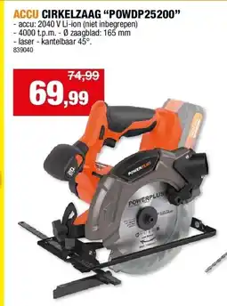 Hubo ACCU CIRKELZAAG “POWDP25200” aanbieding
