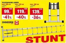 Hubo TELESCOPISCHE LADDER max. 260 cm aanbieding