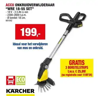 Hubo ACCU ONKRUIDVERWIJDERAAR “WRE 18-55 SET” aanbieding